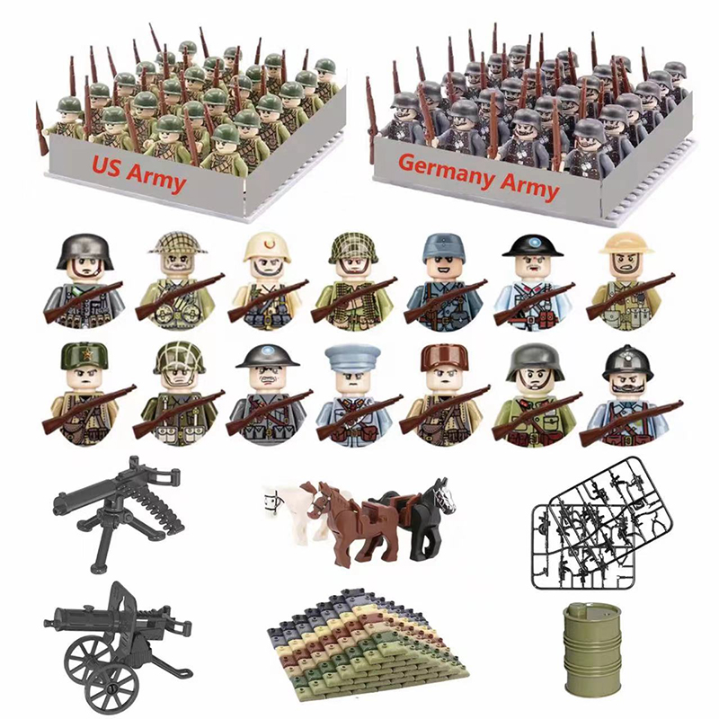 24pcs/batch WW2 Military Chara - Lego Minifigure Holder 评论和价格